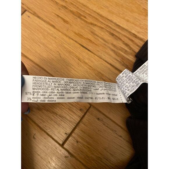 Zara, women's brown ribbed bodycon strapless midi dress with high slit back sz M - Picture 7 of 10